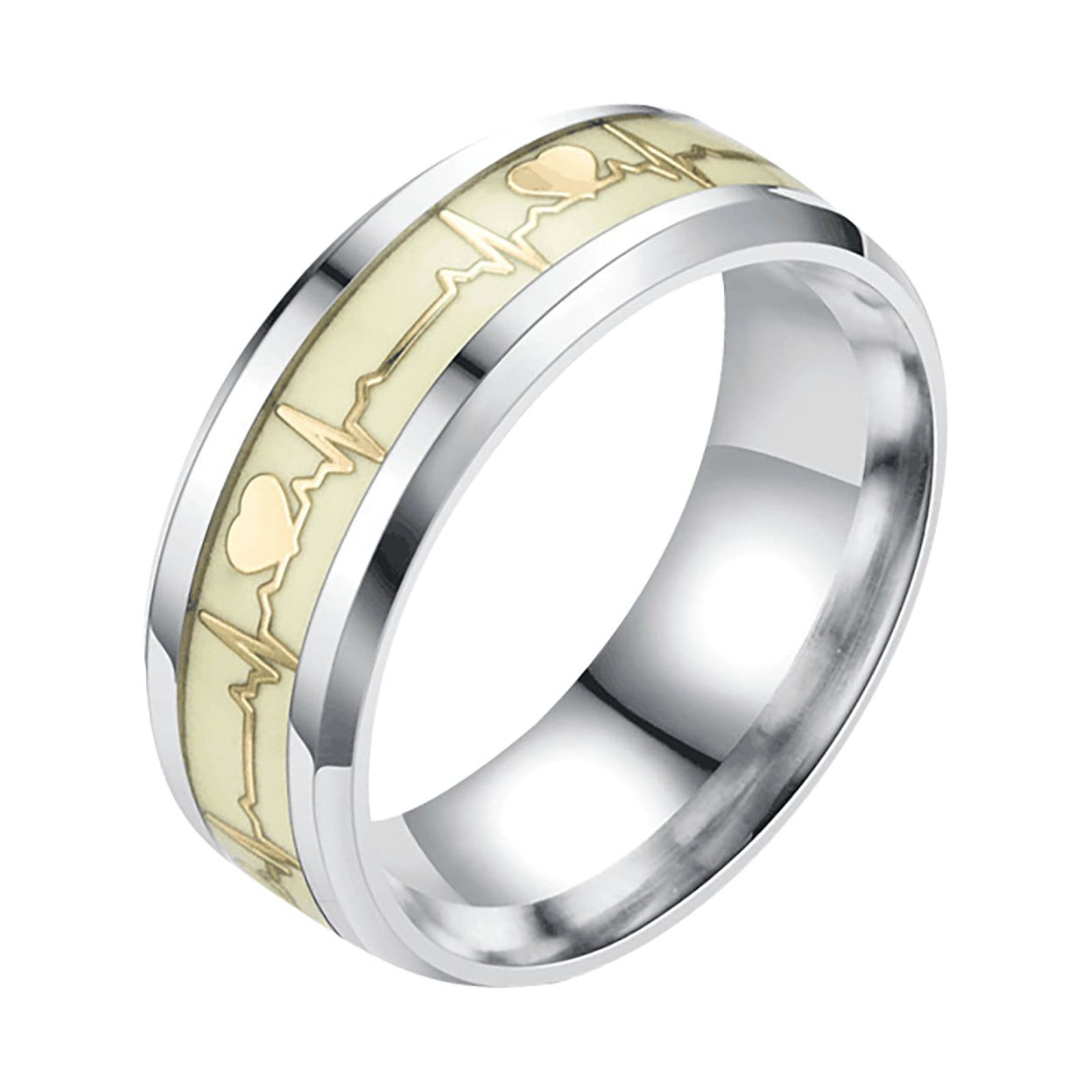couples promise rings for him and her set couple silicone eternity women anniversary/wedding/promise jewelry Multicolor Ring Heart Shaped Titanium Steel Individual Couple Gift